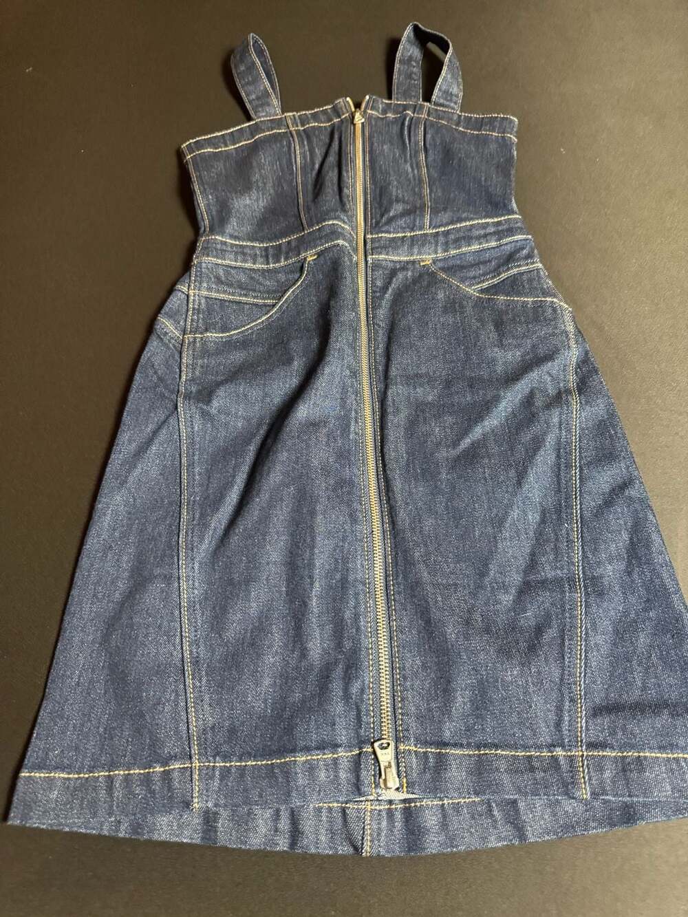 Levi's Women's Dark Wash Denim Zip-Front Mini Dress